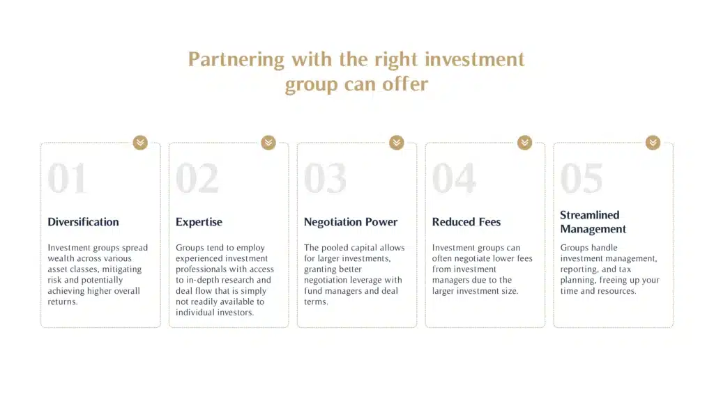 Partnering with the right investment group can offer