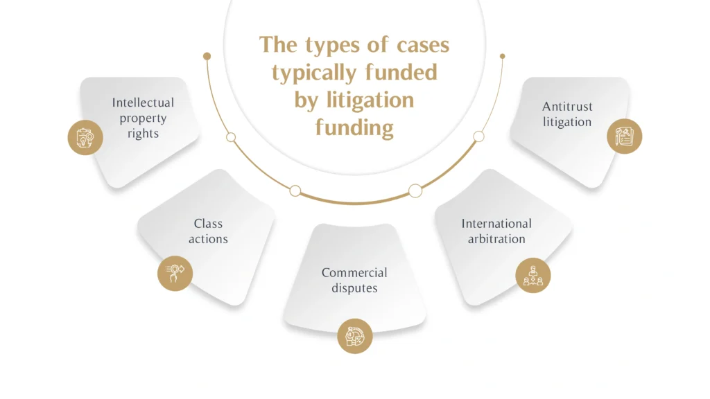 The types of cases typically funded by litigation funding